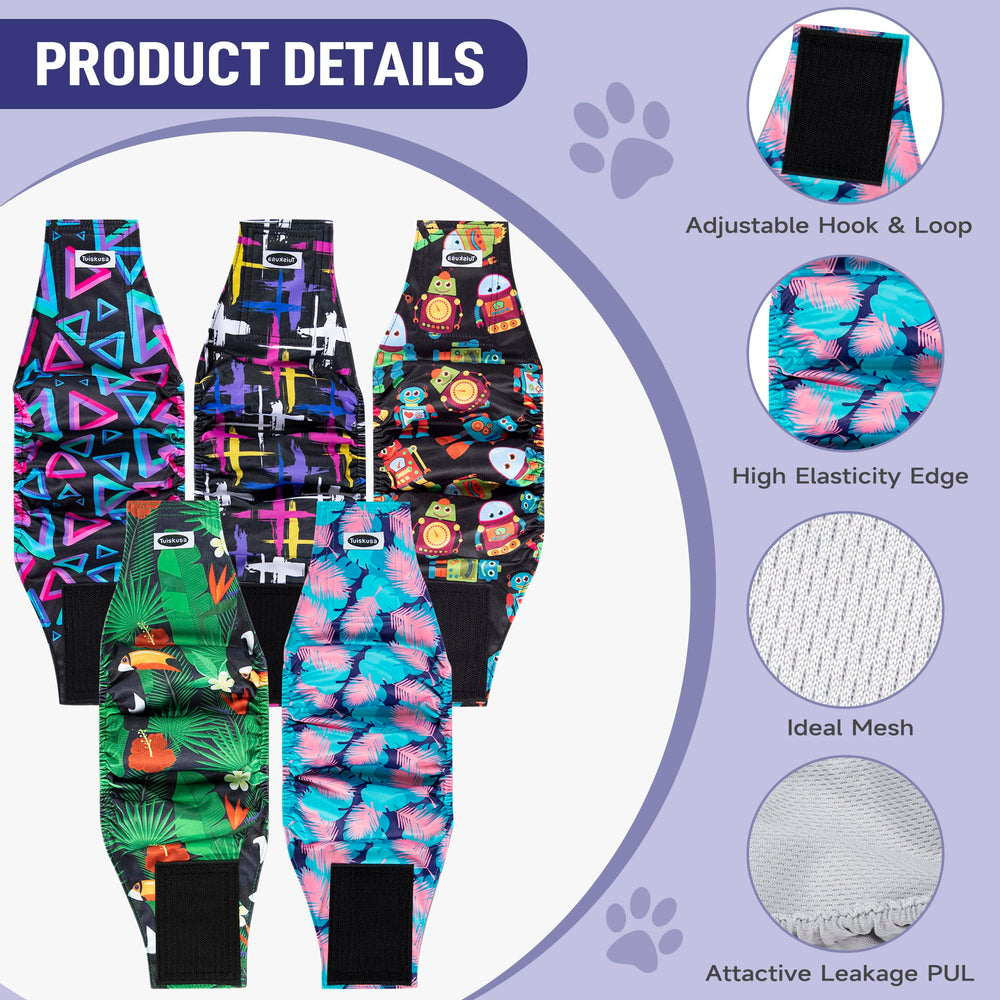 Tuiskusa couches chien mâle – Tailles multiples pour un ajustement précis.
