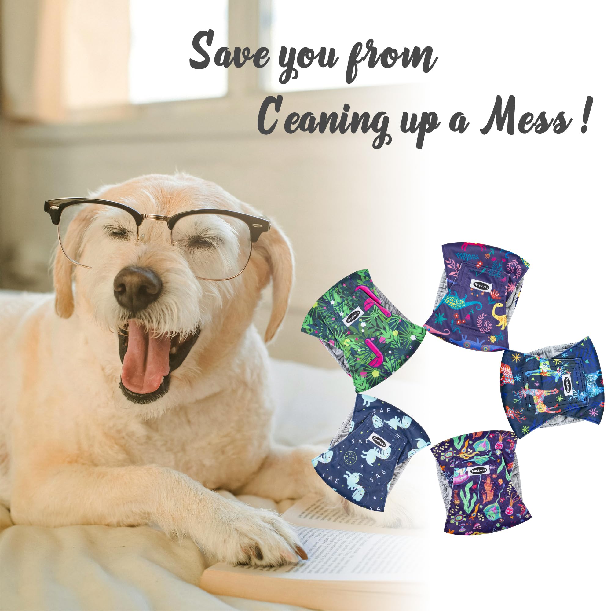 Tuiskusa lot-de-5 protections pour chien mâle pratique et économique.