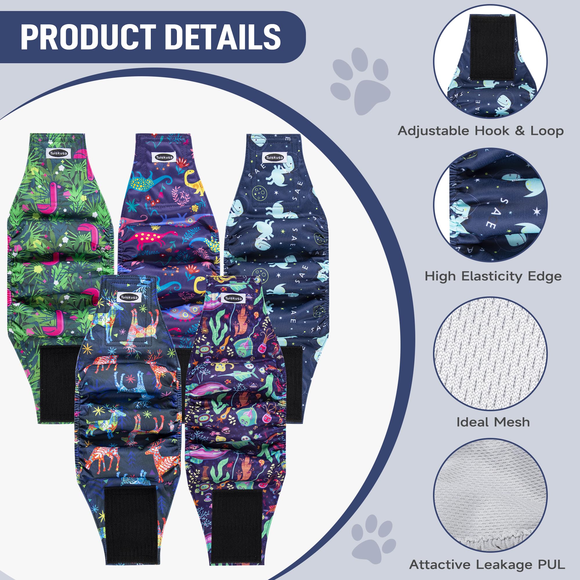 Tuiskusa protections-chien-male tailles multiples pour un ajustement parfait.