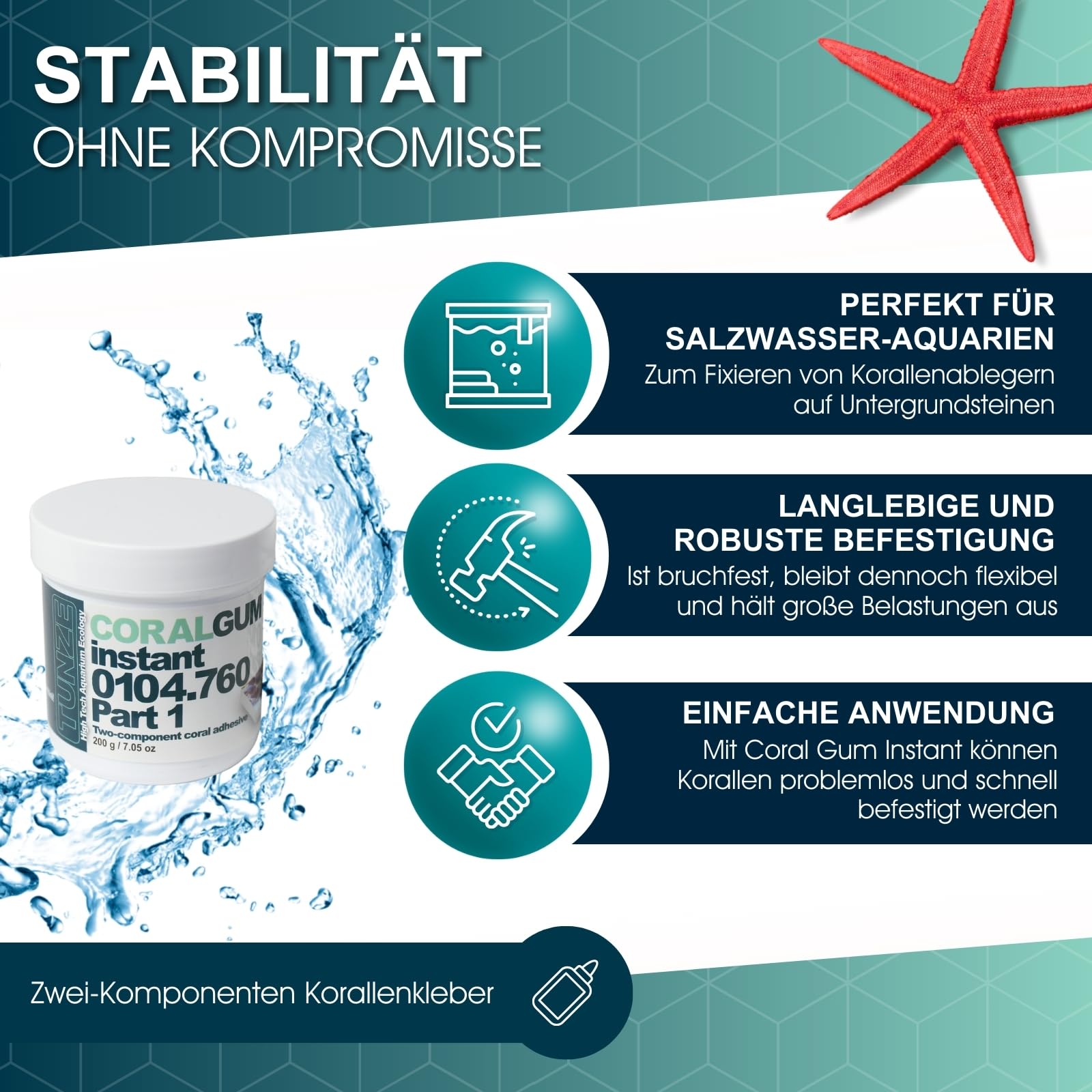 Tunze Coral Gum Instant application dans l’aquarium, facile et rapide