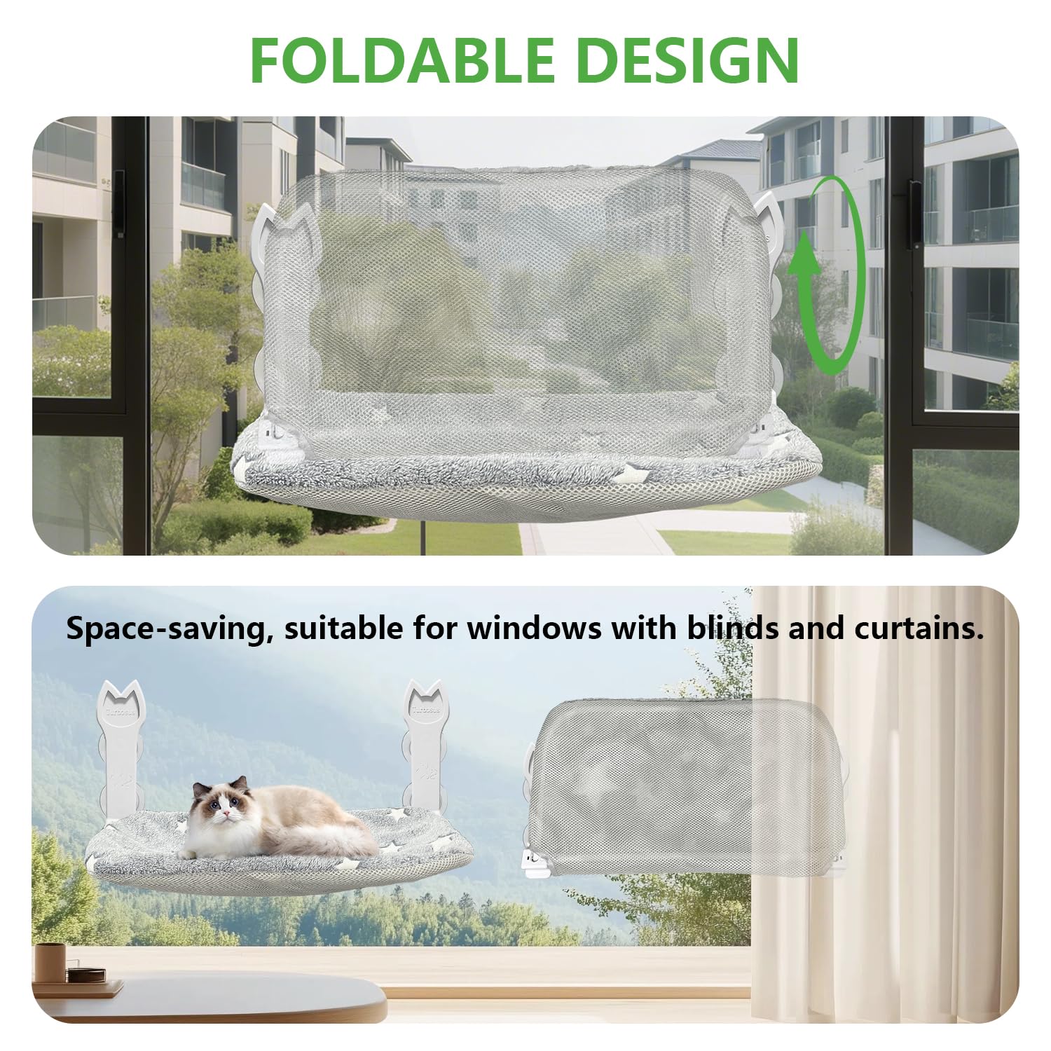 Design pliable Turbosus-perchoir-chat, rangement rapide.
