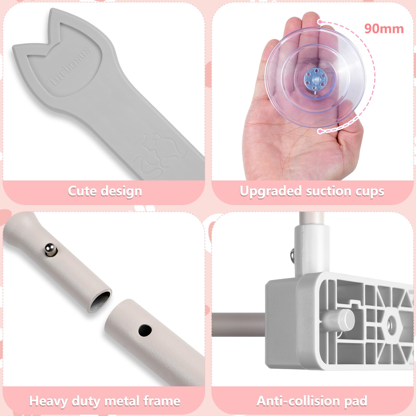 Turbosus Perchoir chat ventouses grandes, fixation stable sur vitre.