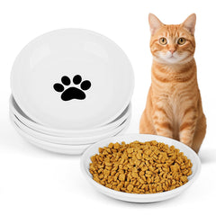 Bols Turfson en céramique peu profond pour chats, repas propres et confort des moustaches.