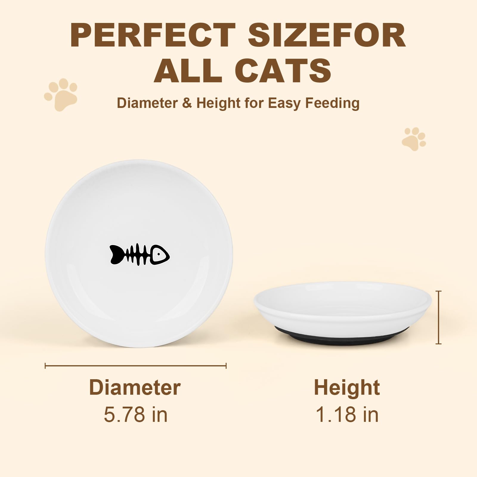 Turfson - gamelles-chat-ceramique-design-stable : repas silencieux grâce à la base antidérapante