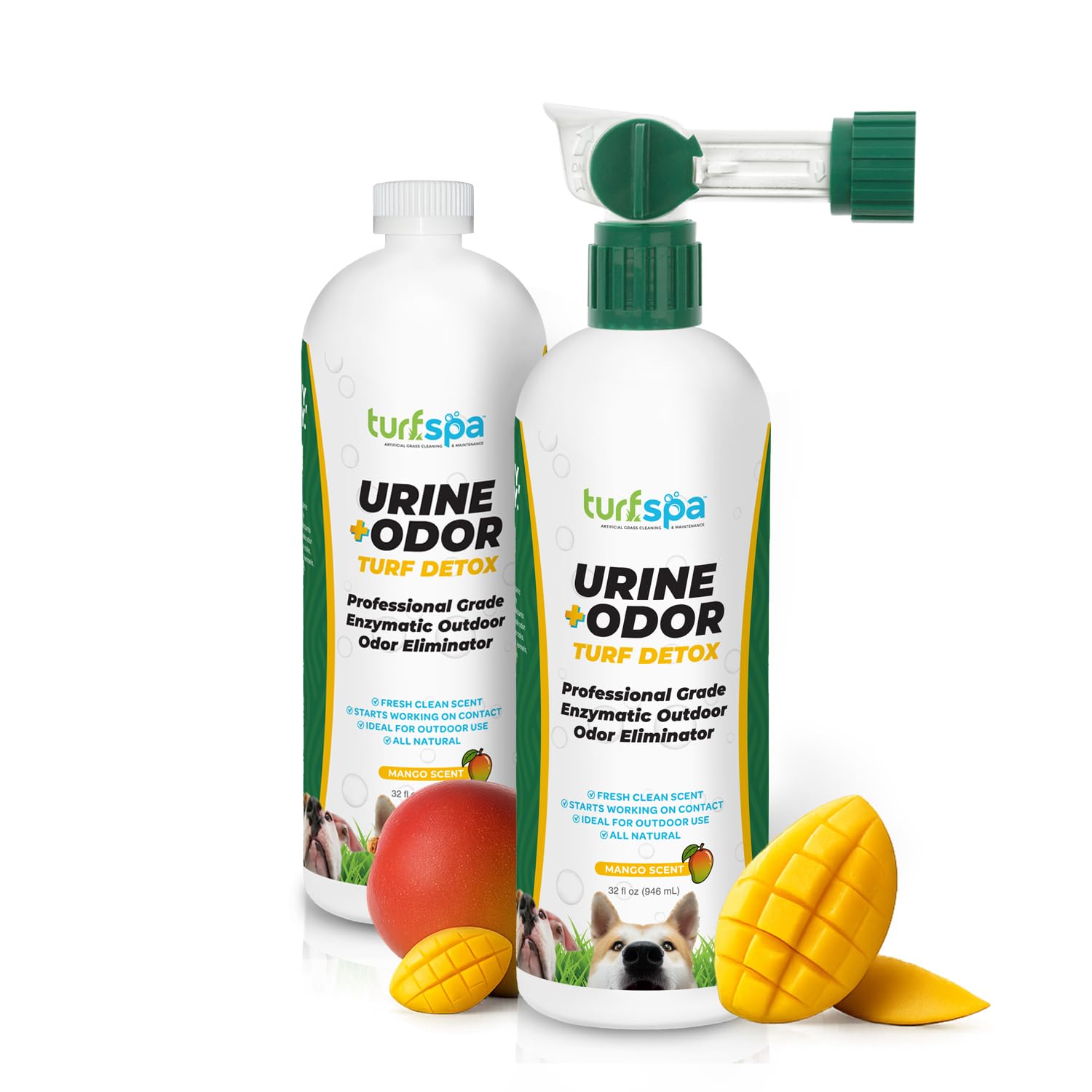 TurfSpa Deto x Mangue : bouteille 946 ml prête pour pelouse artificielle.