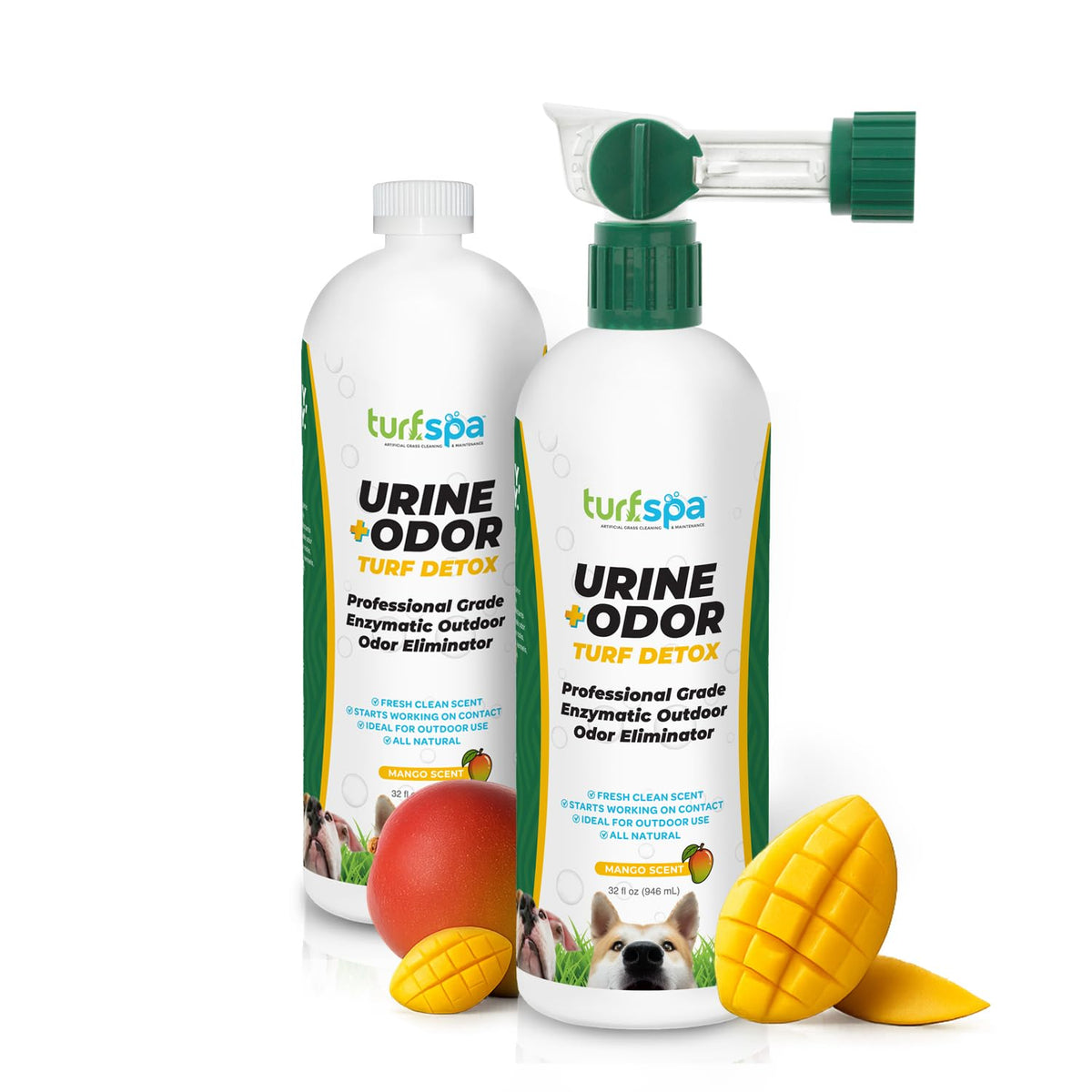 TurfSpa Deto x Mangue : bouteille 946 ml prête pour pelouse artificielle.