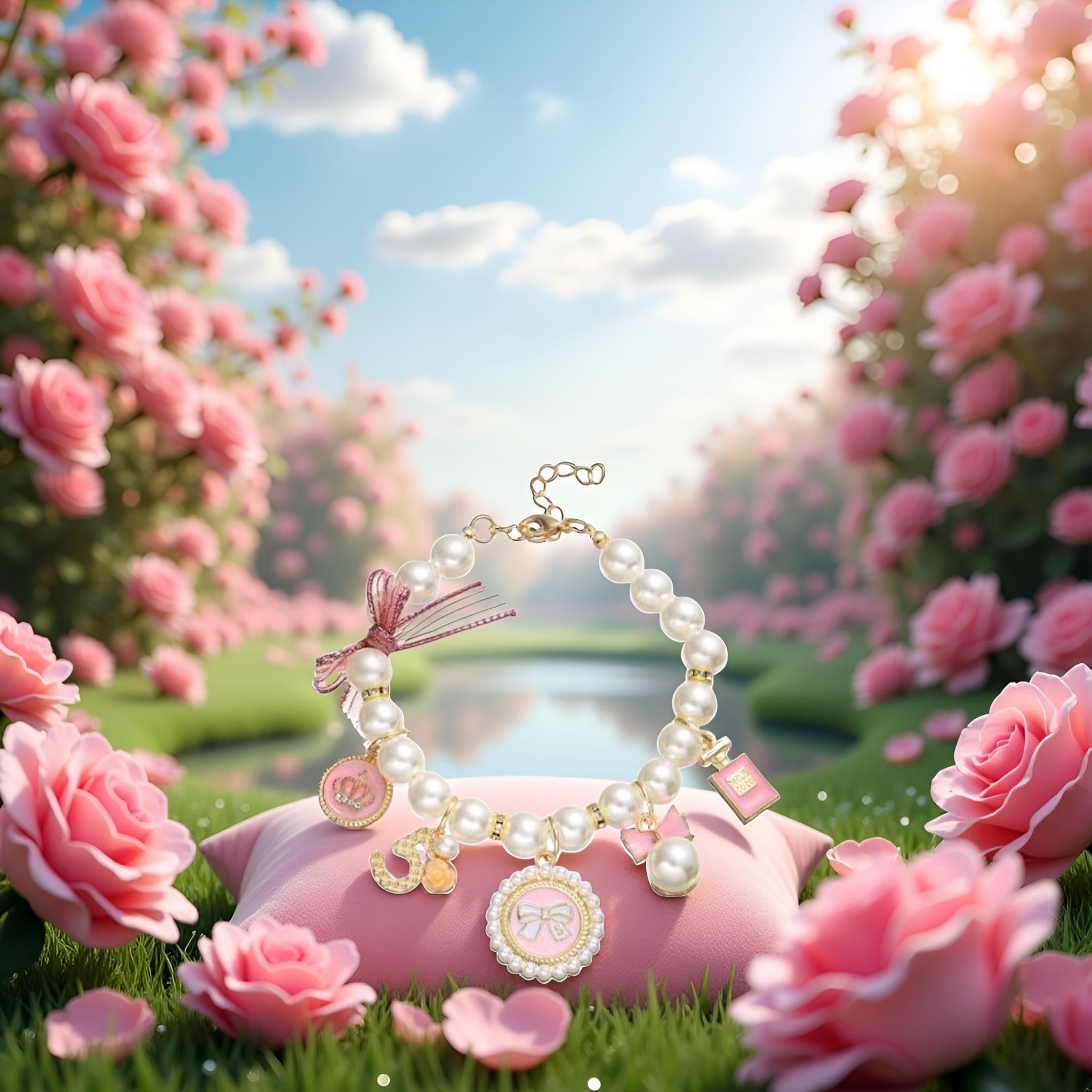 Collier Tustao perles rose chic et adorable.