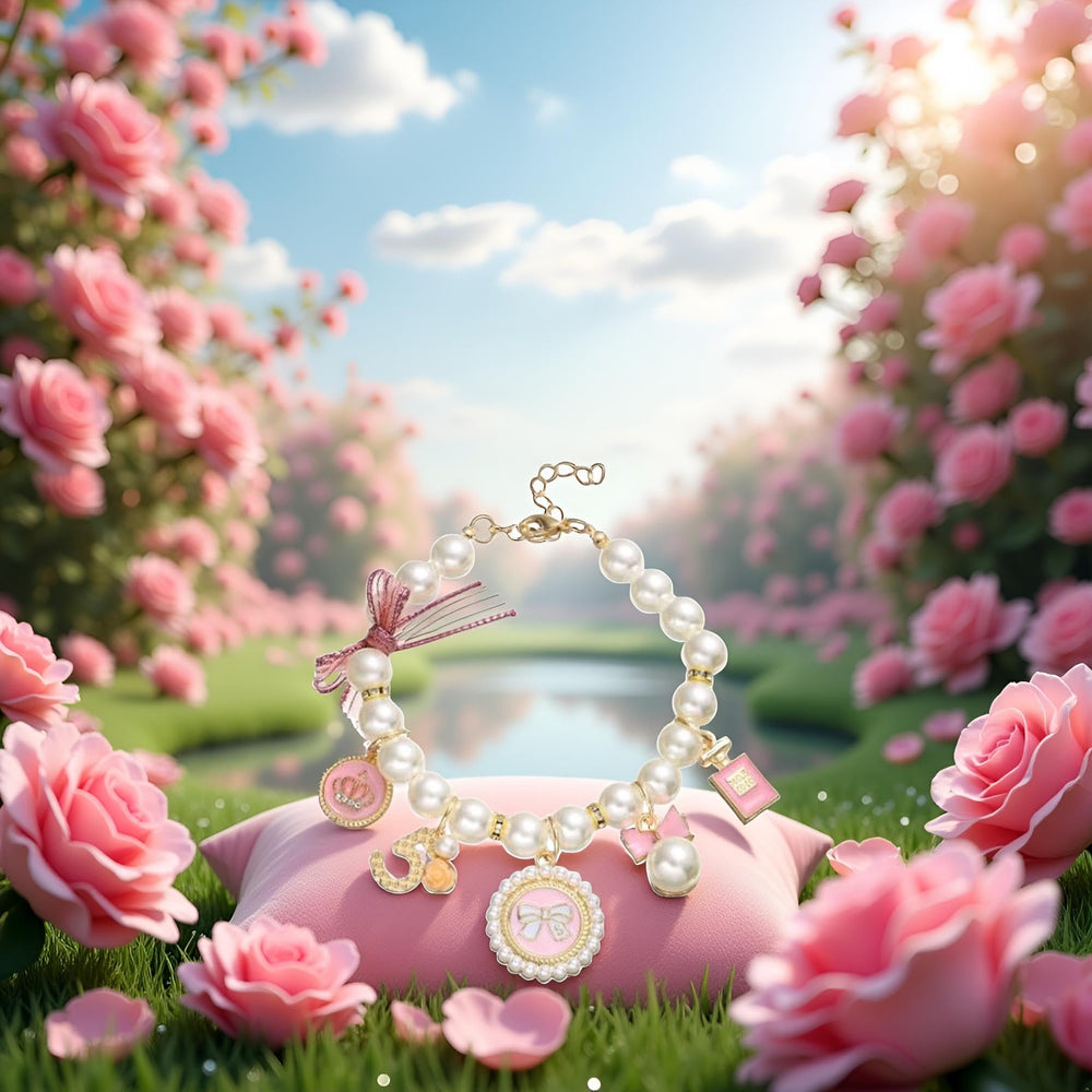 Collier Tustao perles rose chic et adorable.