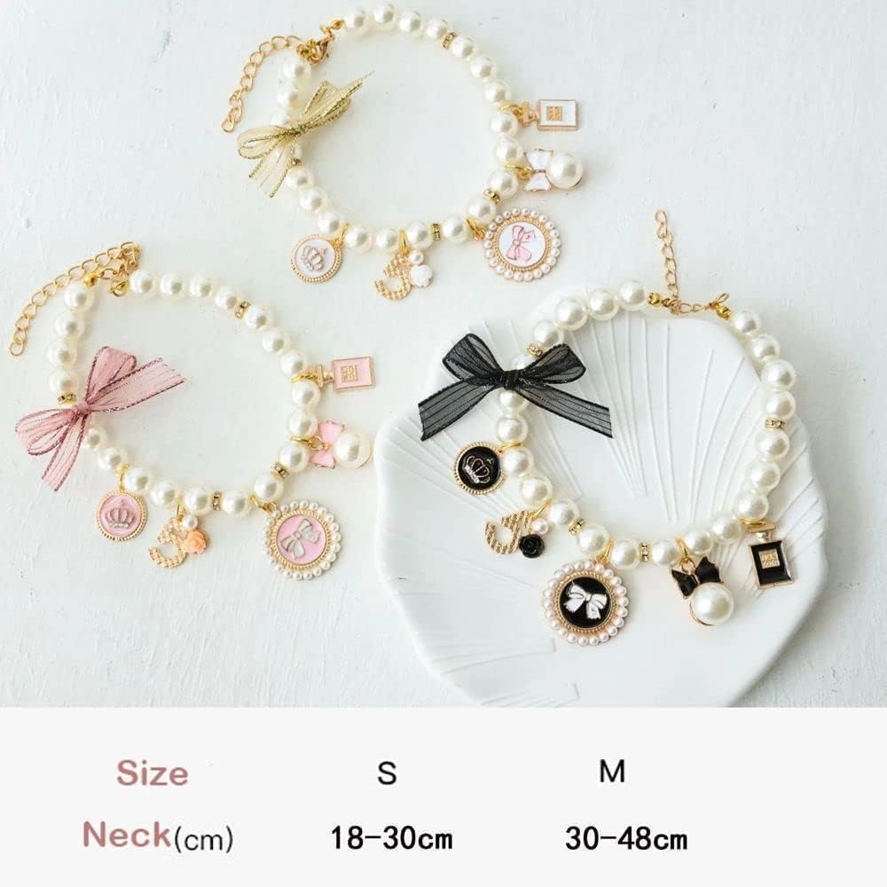 Collier Tustao perles rose détails noeud.