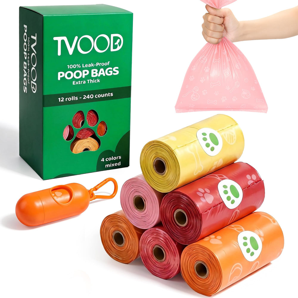 Sacs TVOOD pour chien, rouleaux 240, faciles à utiliser lors des promenades.