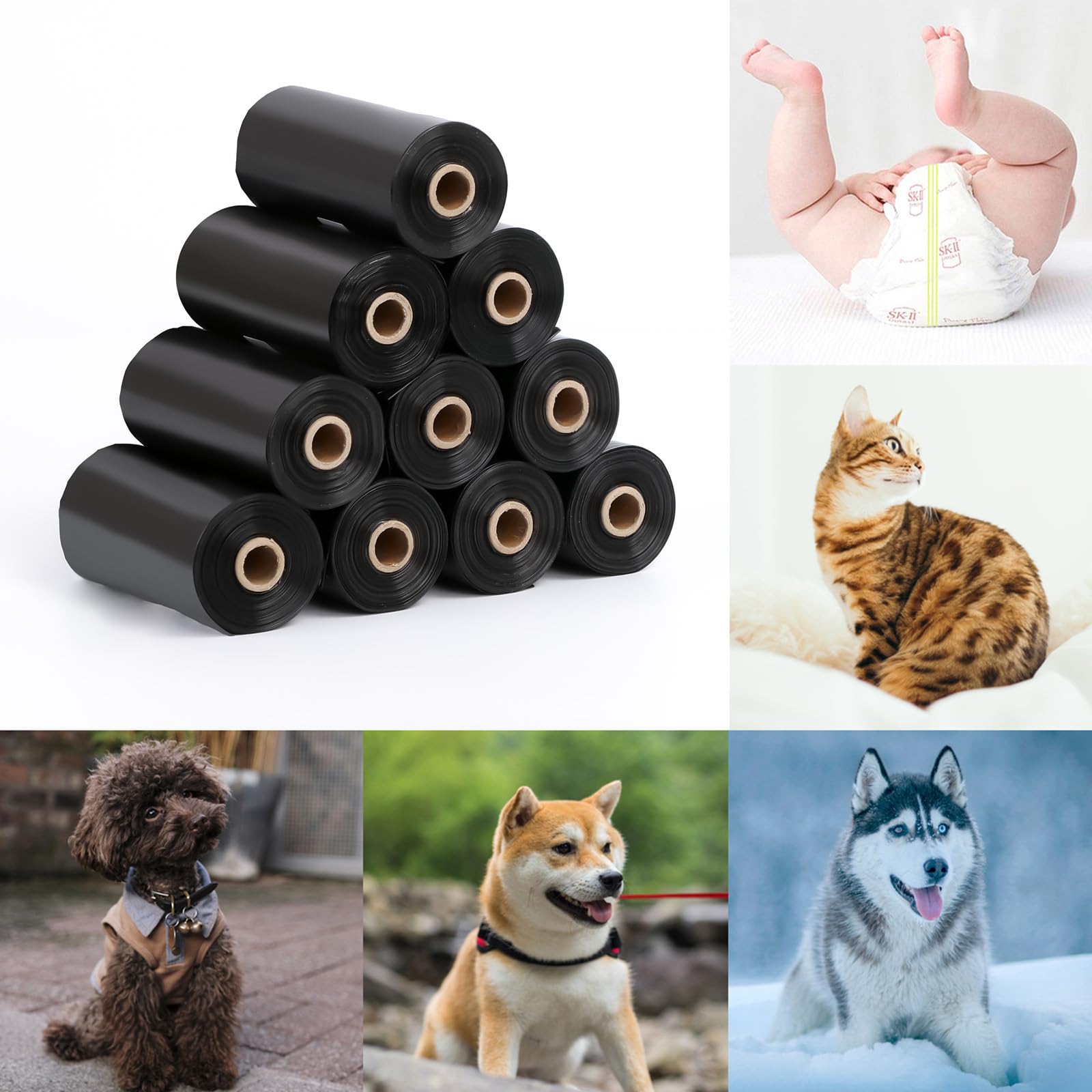 Sacs noirs TVOOD sans parfum, usage pratique au quotidien.