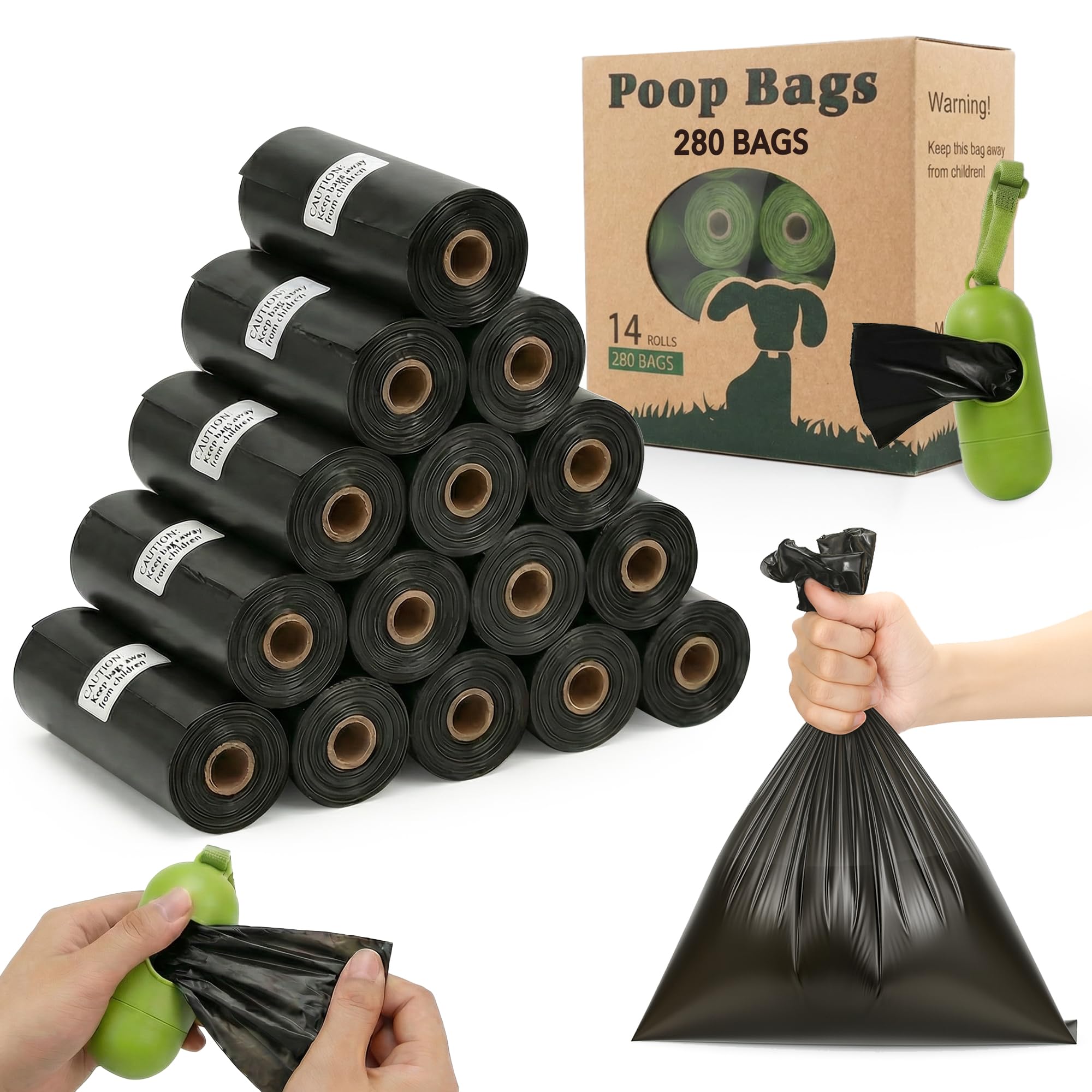 TVOOD sacs poubelle chien dans distributeur noir pratique et discret.