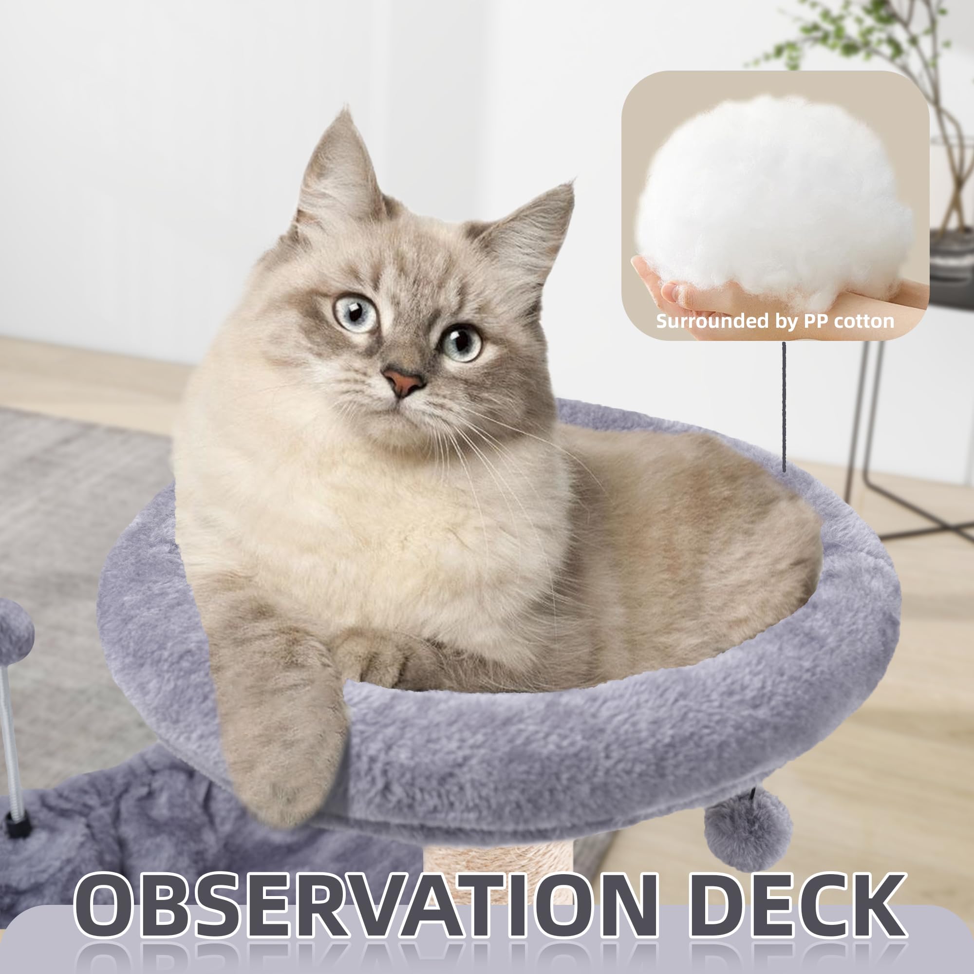 TWDEPART arbre-chat 42-5 boules pendantes pour amusement