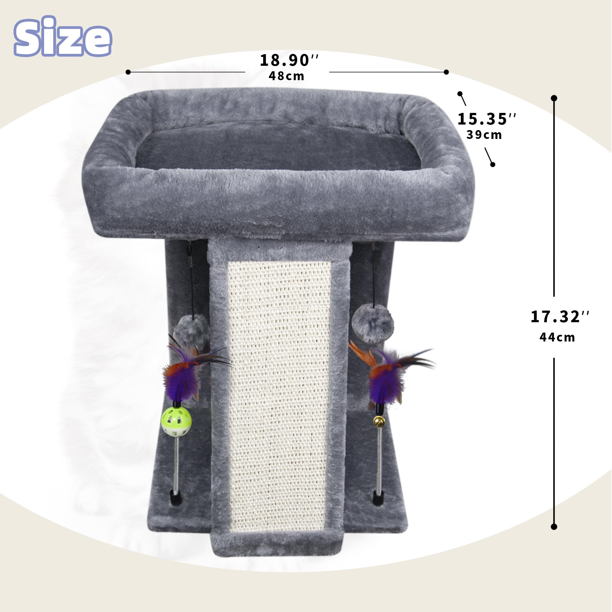 TWDEPART Arbre-chat griffage sisal naturel, protège les meubles tout en amusant