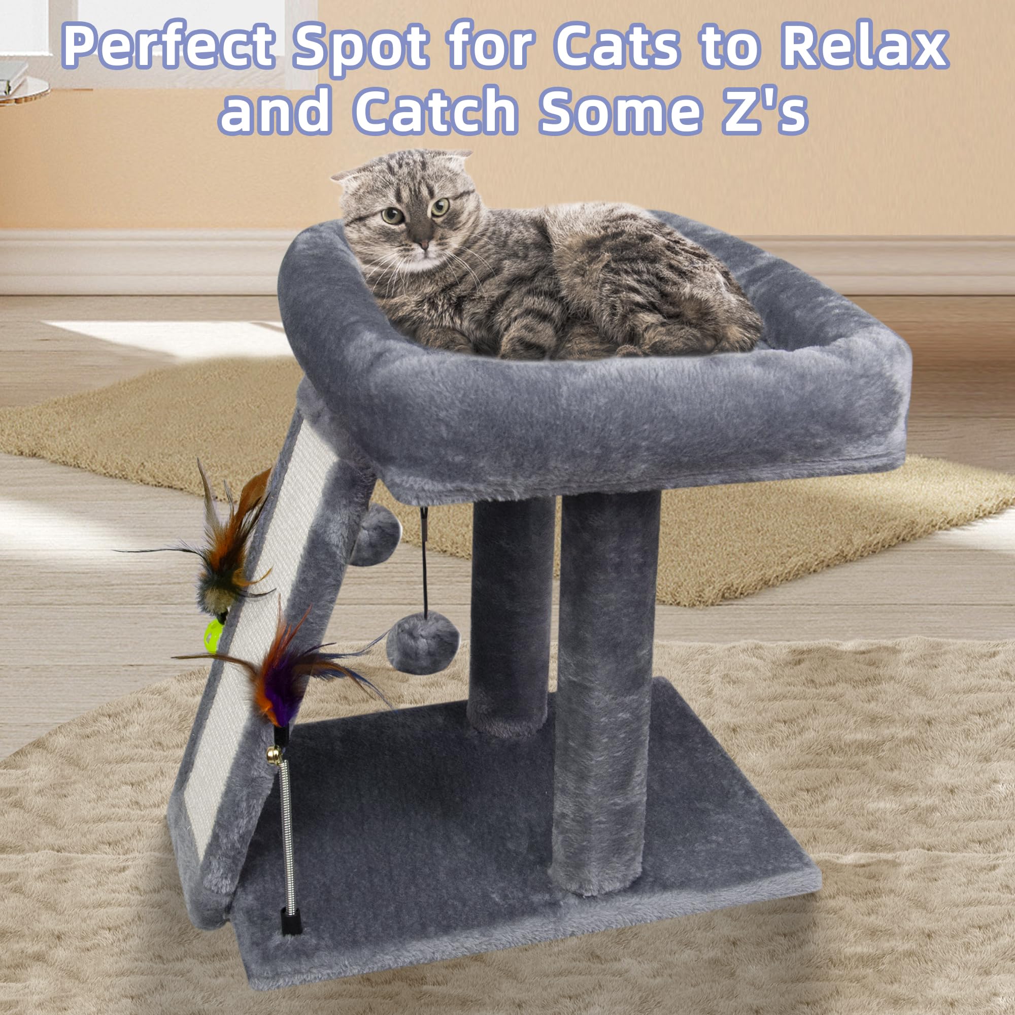 TWDEPART Arbre-chat structure robuste, conçu pour chats actifs et joueurs