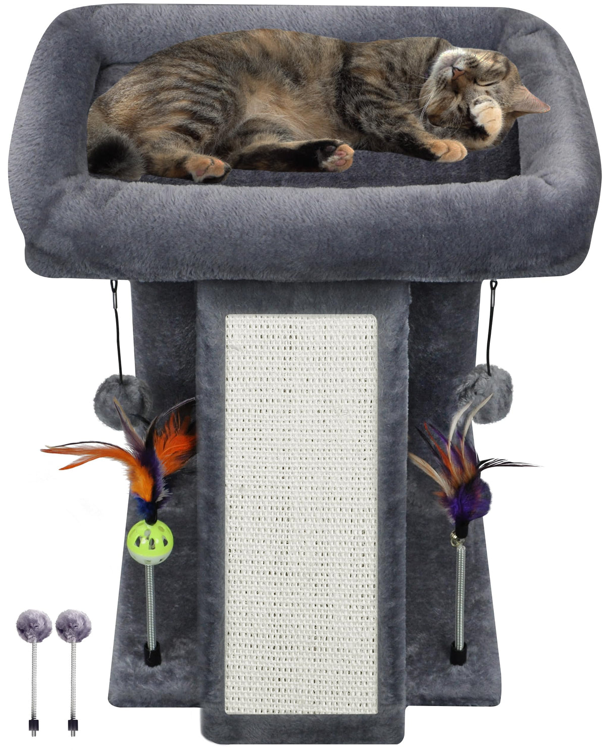 TWDEPART Arbre à chat tour intérieur gris, idéal pour grimper et se détendre