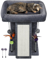 TWDEPART Arbre à chat tour intérieur gris, idéal pour grimper et se détendre