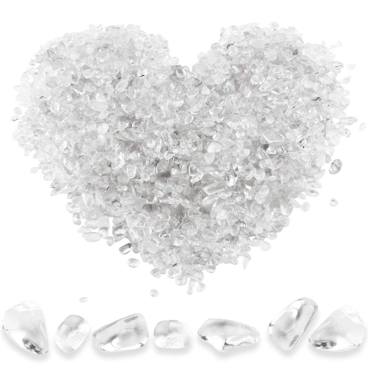 Twdrer quartz blanc, petits morceaux irréguliers pour décoration pots et aquariums.
