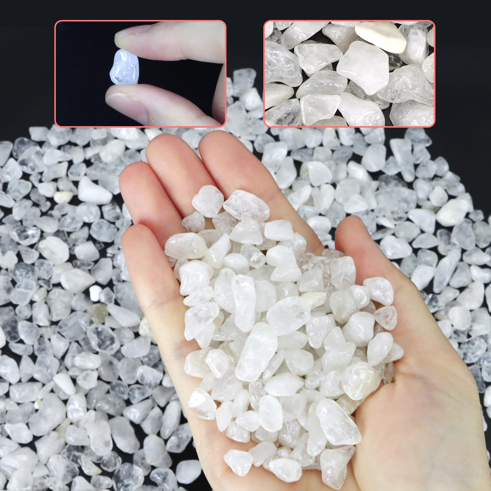 Twdrer quartz blanc, mini morceaux décoratifs pour terrariums et jardinières.
