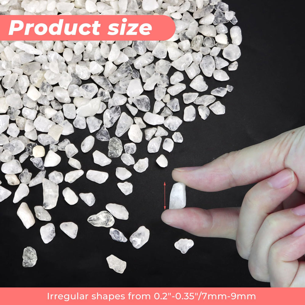 Twdrer quartz blanc clair, éclats décoratifs transparents pour plantes en pot.