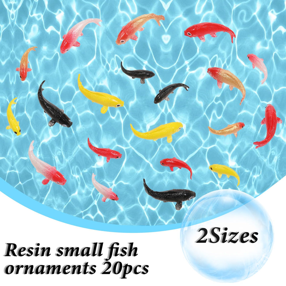 Tweruna poisson koi mini jaune 1,5 cm, touche colorée naturelle.