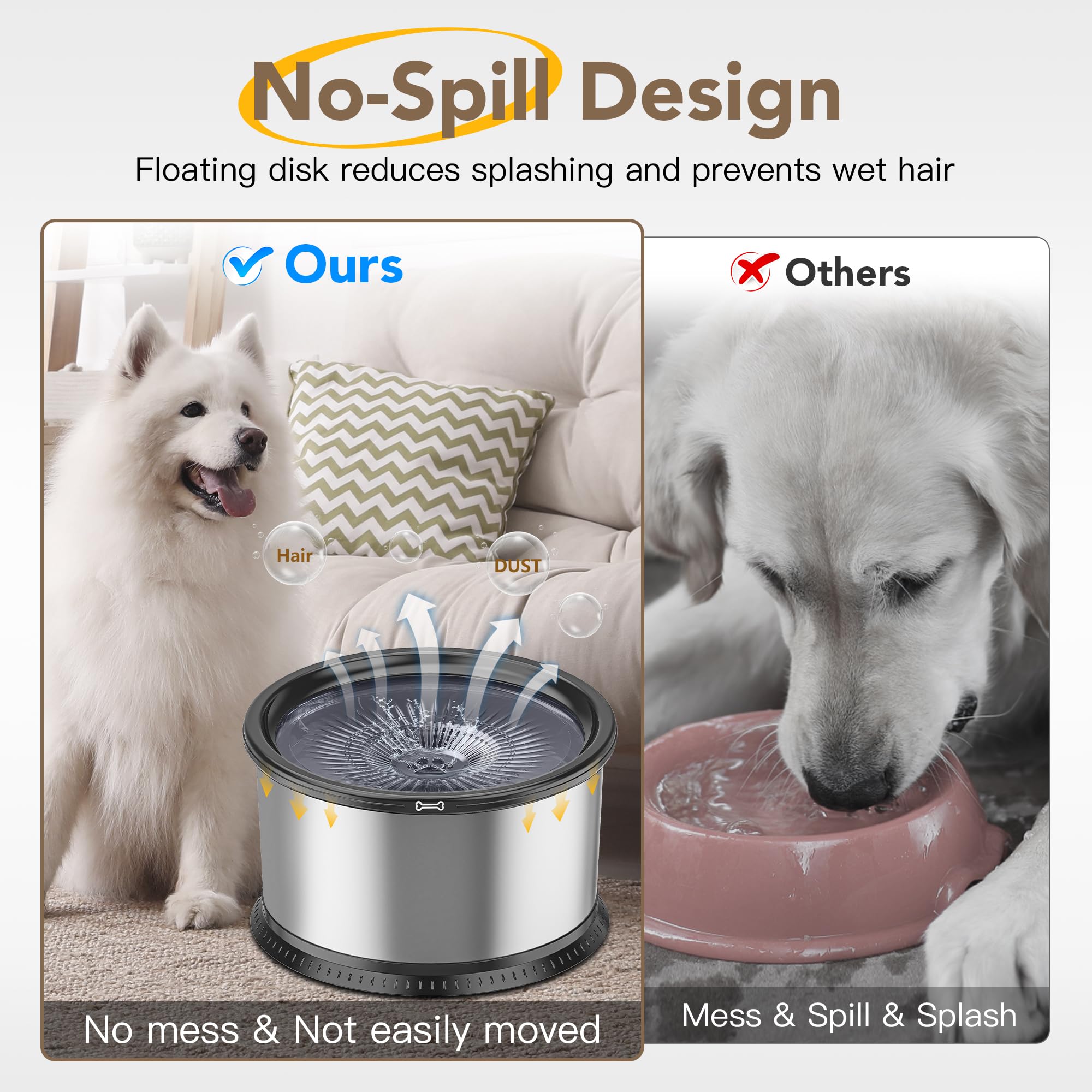 Twinsing bol eau inox robuste, durable et facile à nettoyer pour chiens actifs.