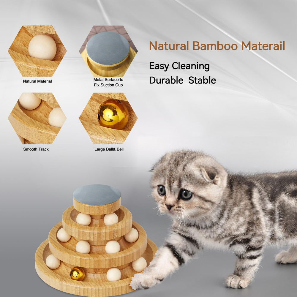 TWIZZLEPOP Tour bois pour chat, assemblage rapide sans outils