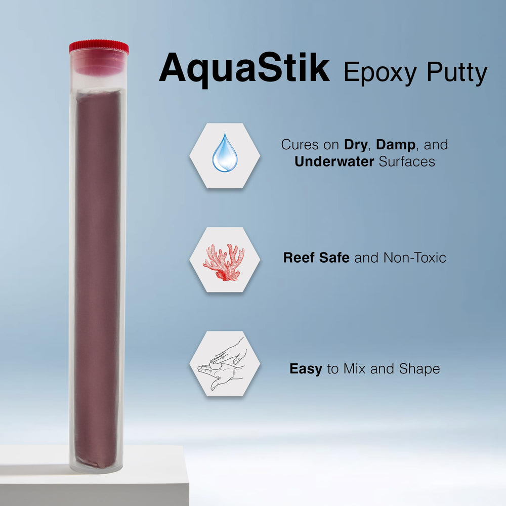 Texture de pâte époxy rouge Aquastik prête à être modellée sous l’eau.
