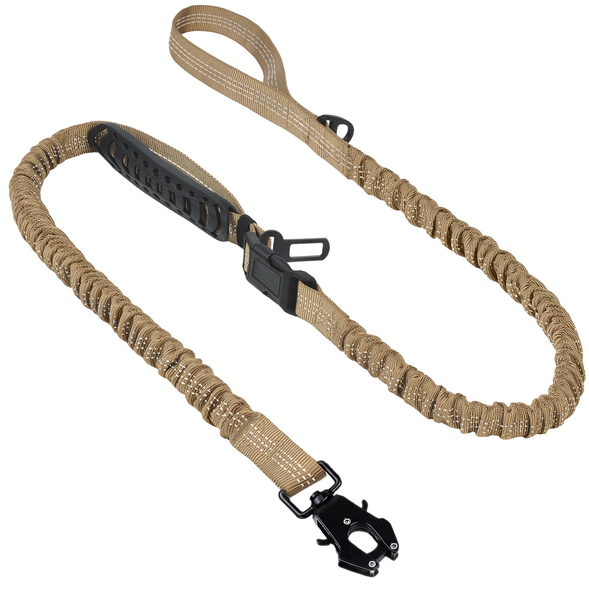 TwoEar Laisse tactique grand modele, couture renforcee, durable pour chiens actifs.