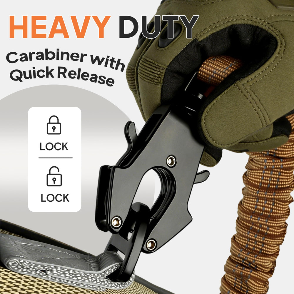 TwoEar Laisse mousqueton rotation 360, securite rapide d une main.