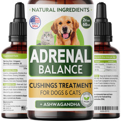 TwoFurFinds Adrenal Balance gouttes en flacon, administration facile pour animaux.