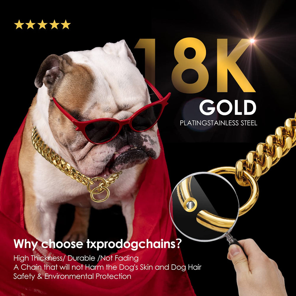 txprodogchains collier 10 mm, vue arrière, finition doré rose.
