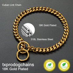 txprodogchains collier 10 mm, vue frontale, design robuste.