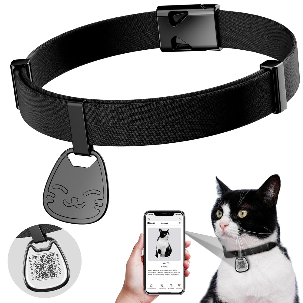 Collier typecase avec code QR ultra doux pour chat, confort quotidien.