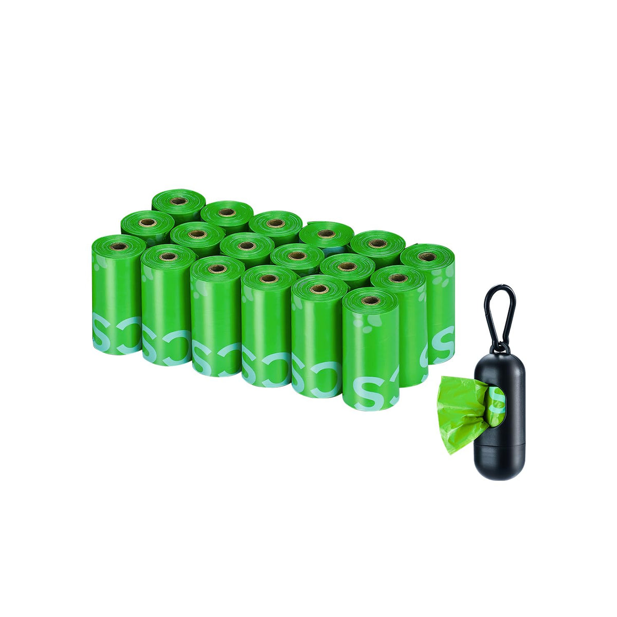 TYPLASTICS sacs à crottes avec dispensateur lime, pratique lors des promenades.