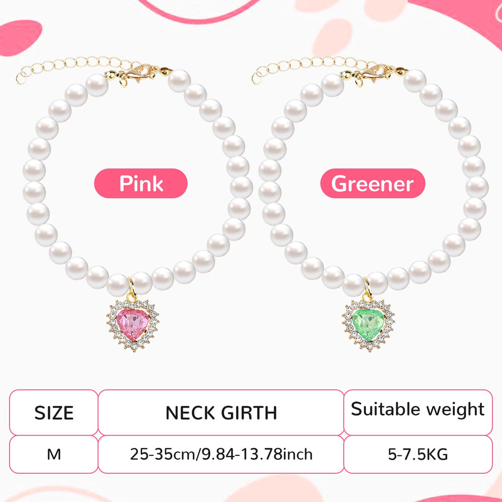 Tyqour collier perles cœur pierre scintillante rose: touche glamour discrète.