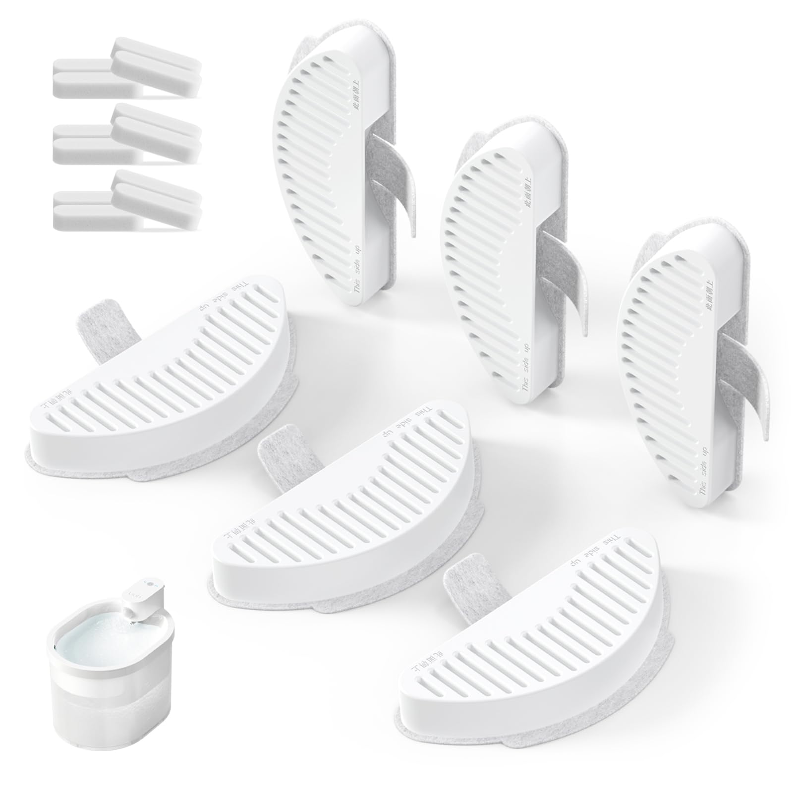 Filtre fontaine uahpet 67oz montrant la tête du produit et son impact sur l’eau