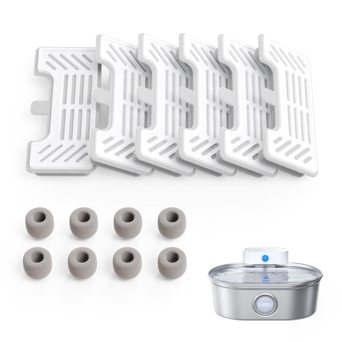Filtres de remplacement uahpet pour fontaine Pro : filtration en 6 couches pour eau plus propre.