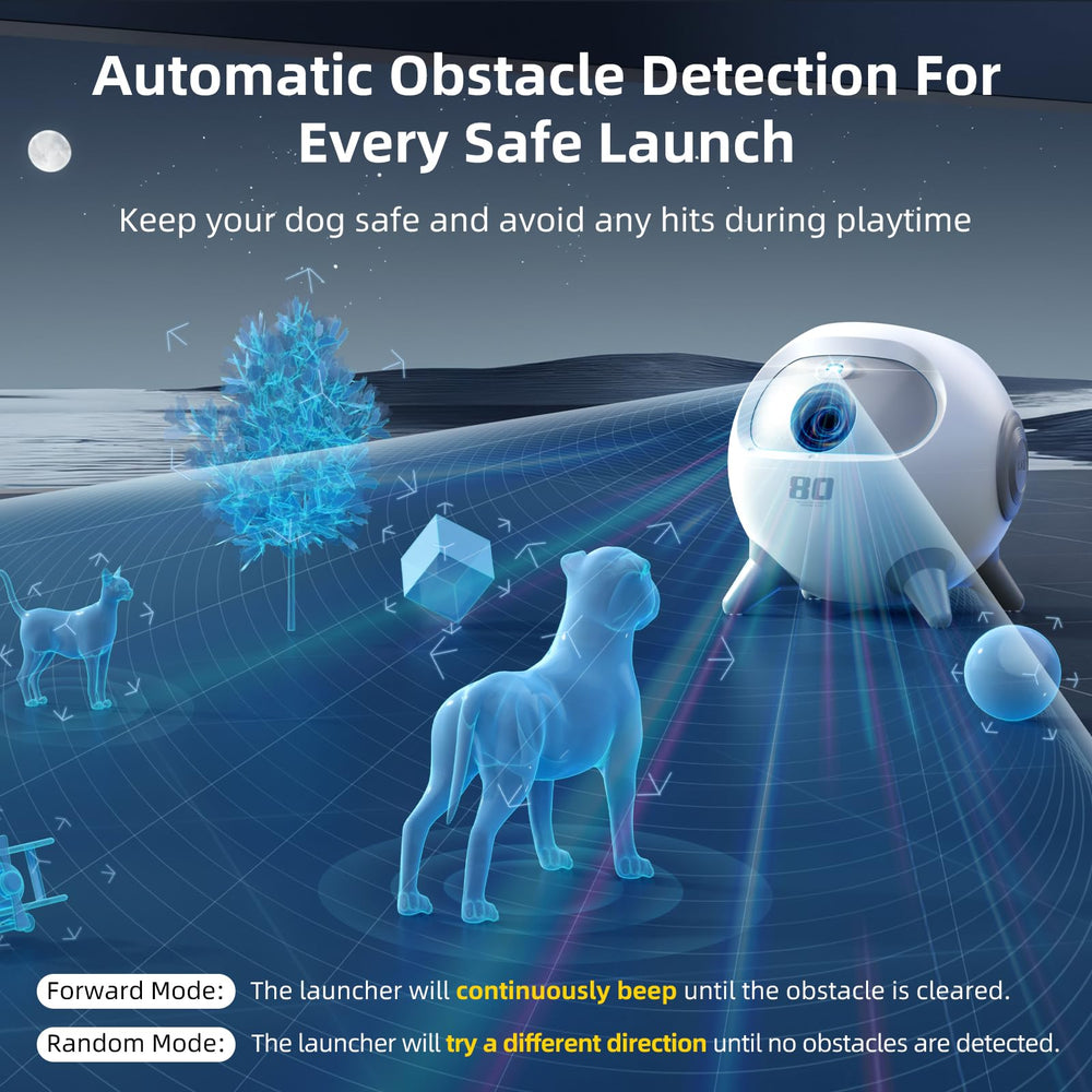 uahpet lanceur-balles avec detection obstacles: sécurité renforcée lors des jeux.