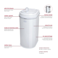 Couvercle à ouverture facile pour Ubbi, usage rapide et hygiénique.
