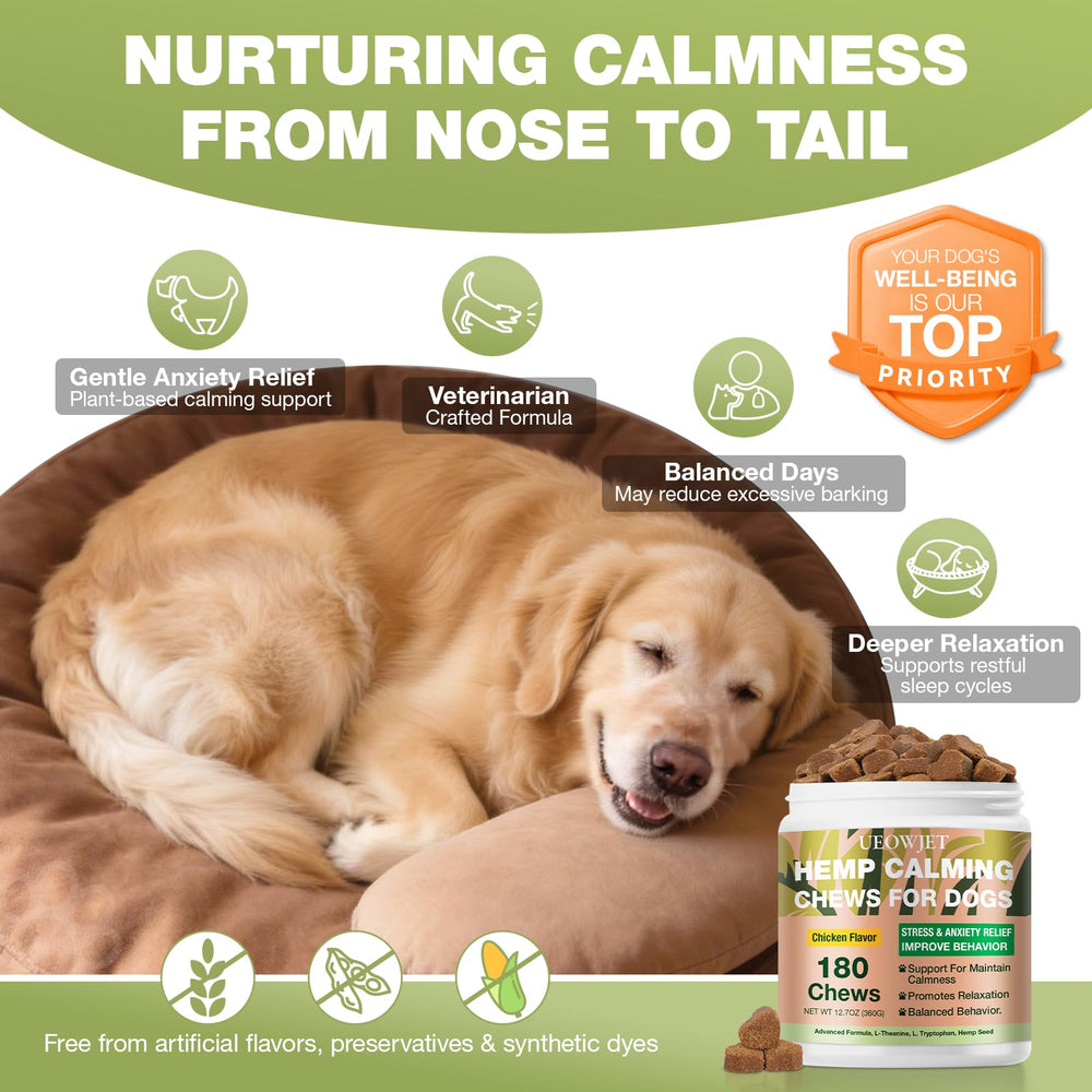 UEOWJET Hemp Calming Chews : texture molle et agréable pour chiens