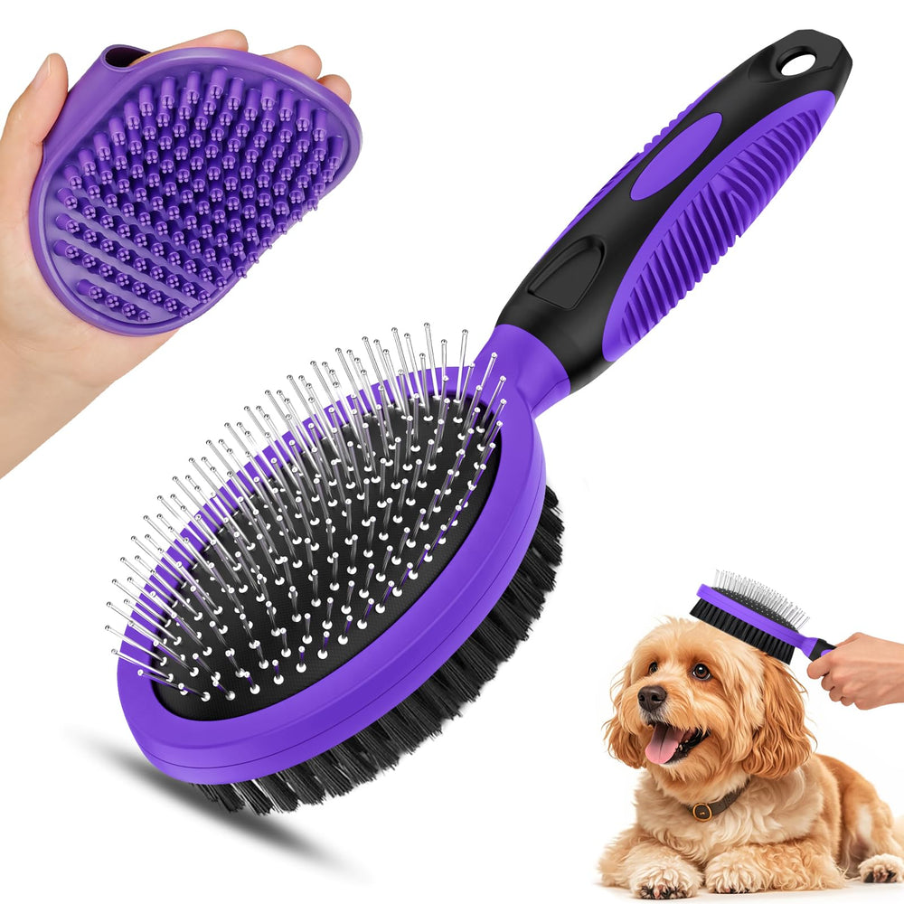 UGNEL brosse double-face pour animaux facilite démêlage et massage du pelage.
