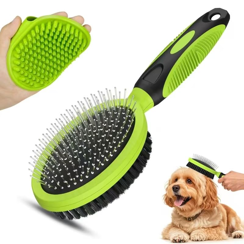 UGNEL brosse double-face pour chiens, chats et chevaux, pelage soyeux et facile à démêler