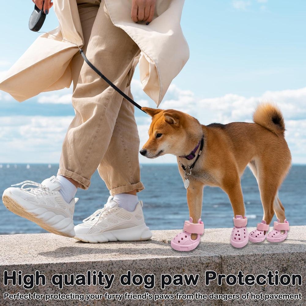 UGRASEA bottes chien bandes réfléchissantes rose : sécurité nocturne améliorée