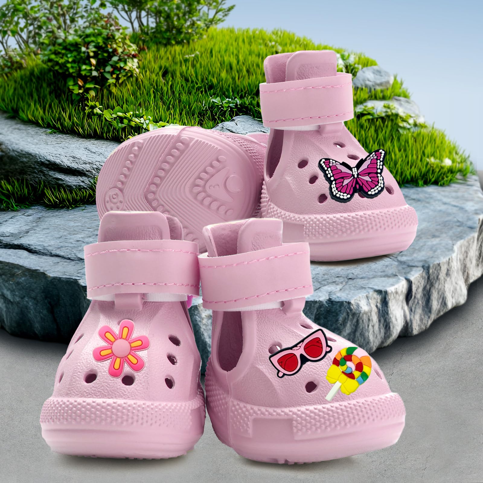 UGRASEA bottes chien ouvertures ventilation rose : confort respirant lors des balades