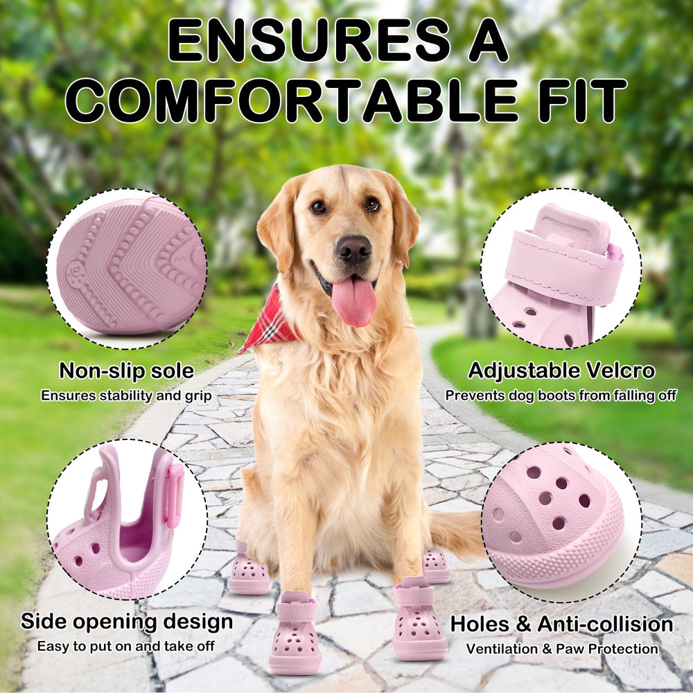 UGRASEA bottes chien semelle antidérapante rose : stabilité et traction accrues