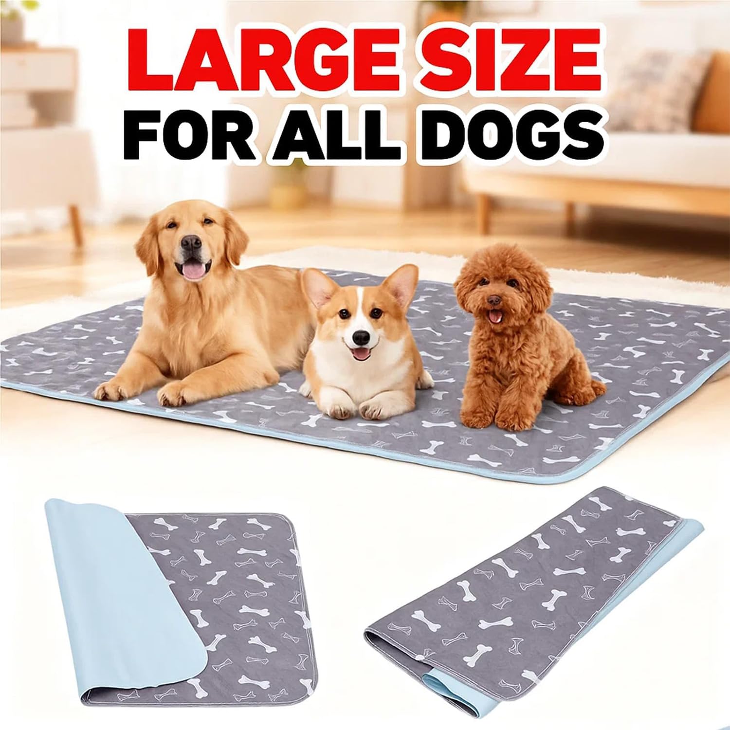 UKM Tapis chiot lavable: nettoyage rapide et réutilisable.