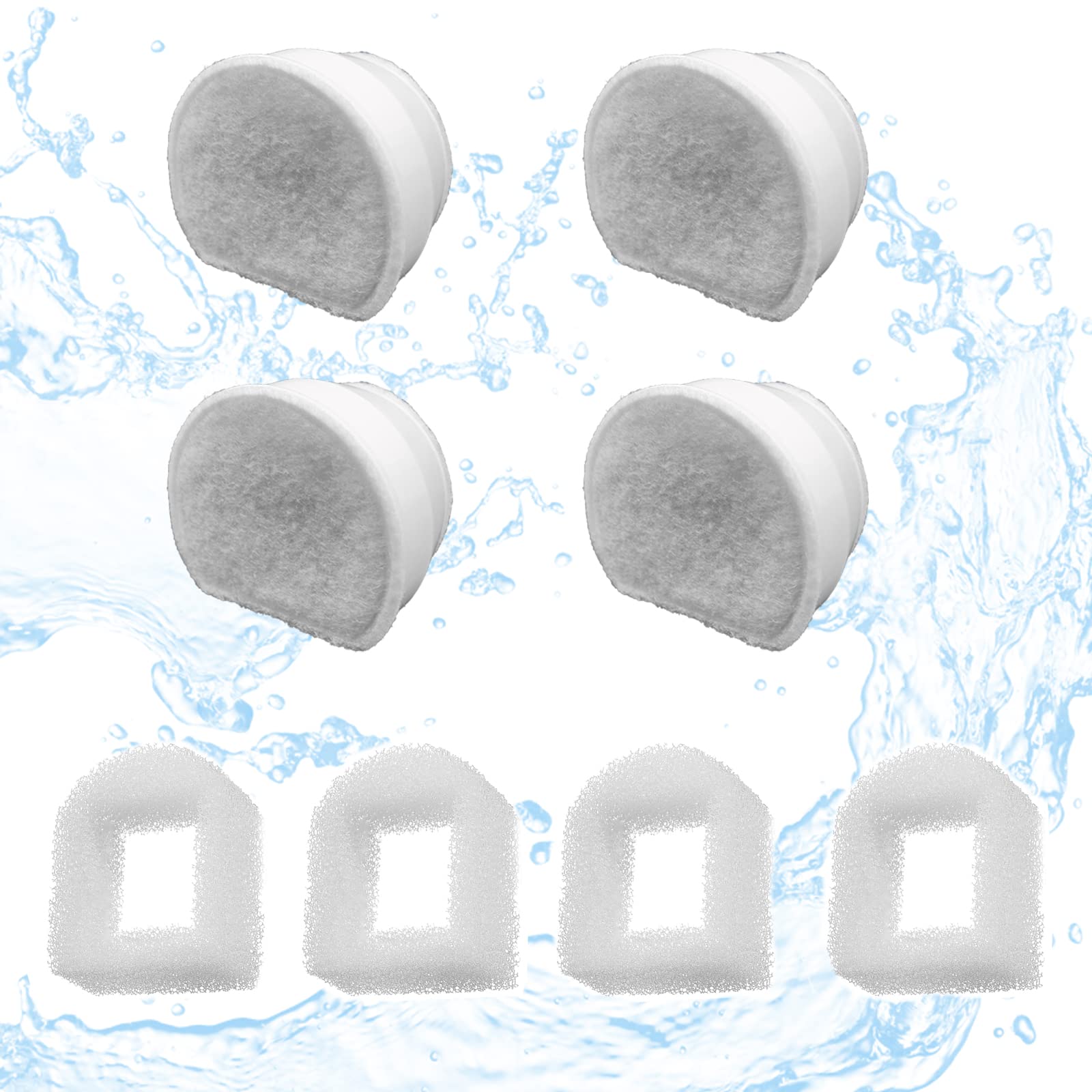 Ukulork filtre-fontaine animaux 8-pack, pour une eau plus propre et facile à remplacer.