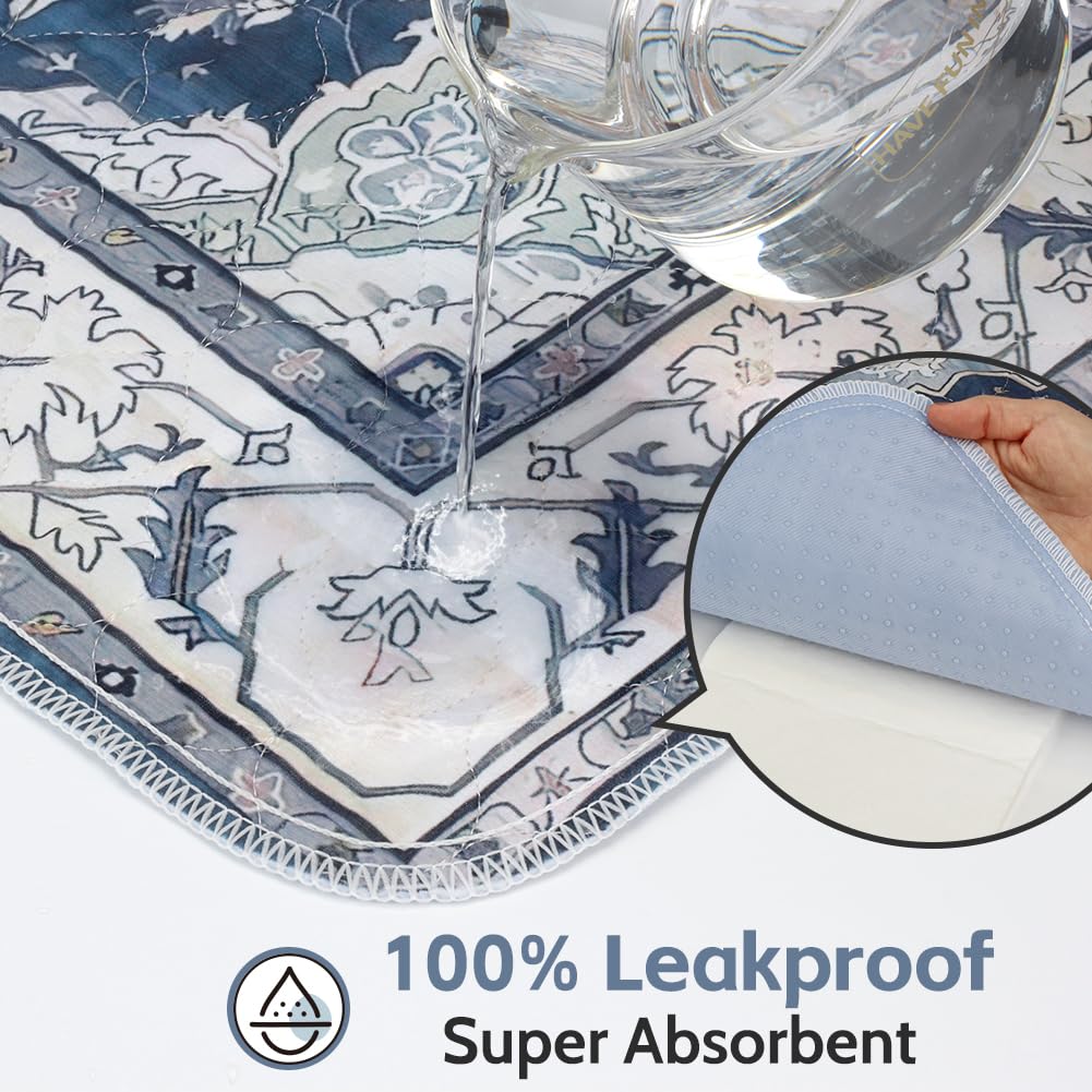 ULIGOTA tapis antiderapant navy reste en place pour plus de securite.
