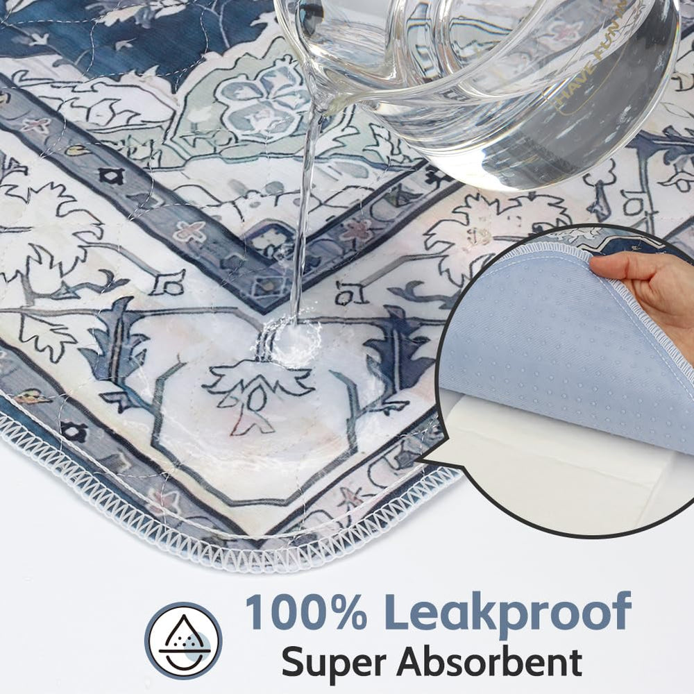ULIGOTA tapis antiderapant navy reste en place pour plus de securite.
